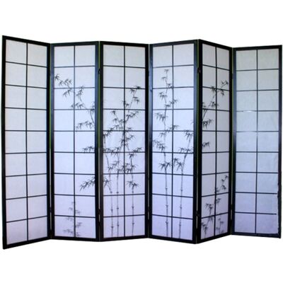 PEGANE Paravent japonais - 6 panneaux design bambou - Intérieur - Publicité PEGANE Paravent japonais - 6 panneaux design bambou - Intérieur - Publicité