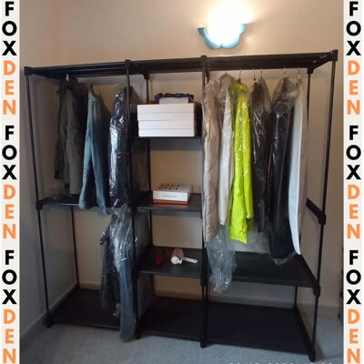 Generic Industrial Grey Wardrobe - Storage & Hanging Clothes Generic Industrial Grey Wardrobe - Storage & Hanging Clothes