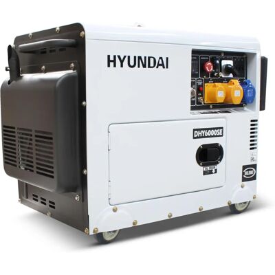 Hyundai DHY6000SE 5.2kW Silenced Diesel Generator - Compact, Low Noise, 16L Tank Hyundai DHY6000SE 5.2kW Silenced Diesel Generator - Compact, Low Noise, 16L Tank