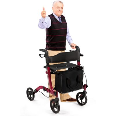 Gymax - Aluminum Walker - Foldable - Seat - Rollator Gymax - Aluminum Walker - Foldable - Seat - Rollator
