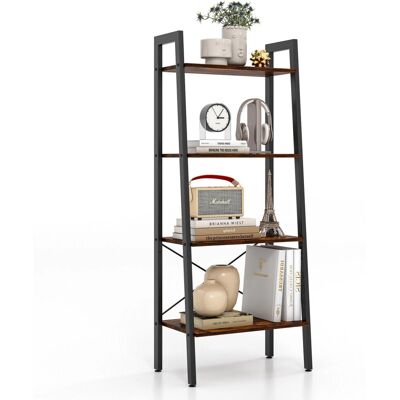 Costway 4-Tier Bookshelf Industrial Home Display Bookshelf Costway 4-Tier Bookshelf Industrial Home Display Bookshelf