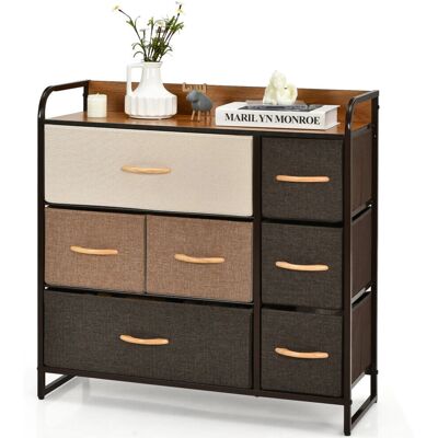 Costway - Dresser Storage 3-Tier Tower - 7 Drawers - Dresser Costway - Dresser Storage 3-Tier Tower - 7 Drawers - Dresser