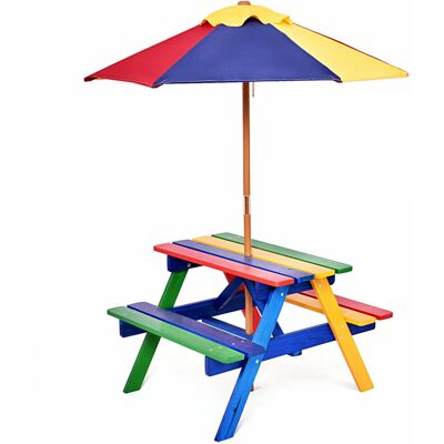 Landg - Kids Picnic Table Bench Set - Umbrella Landg - Kids Picnic Table Bench Set - Umbrella