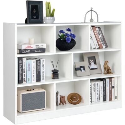 Costway - 3Tier - Wooden - 8-Cube Open Shelf - Bookcase Costway - 3Tier - Wooden - 8-Cube Open Shelf - Bookcase