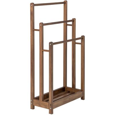 Costway - Wood Towel Rack - 3 Bar - Bottom Shelf - Towel Drying Rack Costway - Wood Towel Rack - 3 Bar - Bottom Shelf - Towel Drying Rack