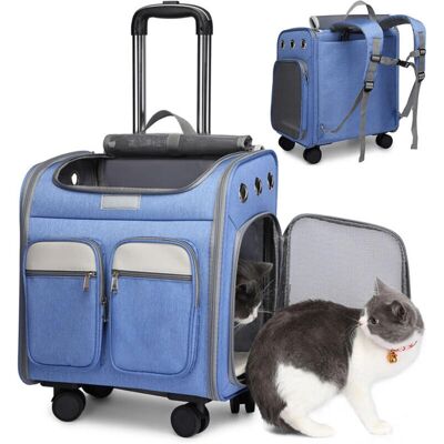 RNEMITERY - Mochila de transporte para mascotas con ruedas - Tapete removible RNEMITERY - Mochila de transporte para mascotas con ruedas - Tapete removible