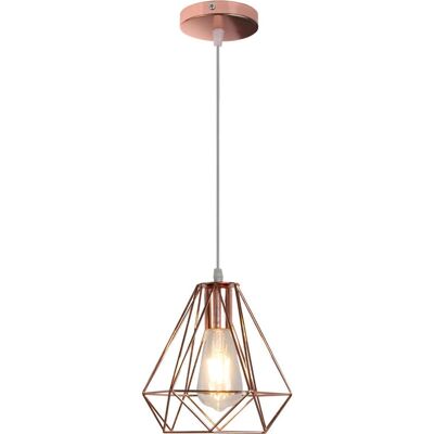 AXHUP Vintage Pendant Light - Ø20cm Metal Cage E27 - Rose Gold AXHUP Vintage Pendant Light - Ø20cm Metal Cage E27 - Rose Gold