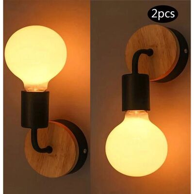 AXHUP Lampada da Parete - Luce Moderna in Legno e Metallo - Decorazione Murale AXHUP Lampada da Parete - Luce Moderna in Legno e Metallo - Decorazione Murale