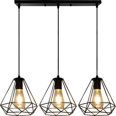 AXHUP Pendant Lamp - 3 Light Industrial Metal Fixture - Ø20cm AXHUP Pendant Lamp - 3 Light Industrial Metal Fixture - Ø20cm
