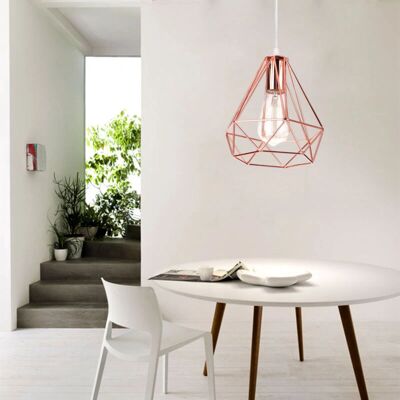 AXHUP Industrial Pendant Lamp Ø20cm - Rose Gold - E27 - Pendant light AXHUP Industrial Pendant Lamp Ø20cm - Rose Gold - E27 - Pendant light