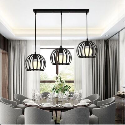 AXHUP Vintage Industrial Pendant Light with Round Metal Cage - 19cm AXHUP Vintage Industrial Pendant Light with Round Metal Cage - 19cm