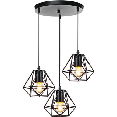 AXHUP Retro Vintage Pendant Light - E27 16cm Black AXHUP Retro Vintage Pendant Light - E27 16cm Black