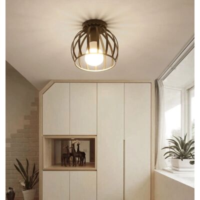 AXHUP - Industrial Metal Ceiling Lamp - Black - E27 - Ceiling light AXHUP - Industrial Metal Ceiling Lamp - Black - E27 - Ceiling light