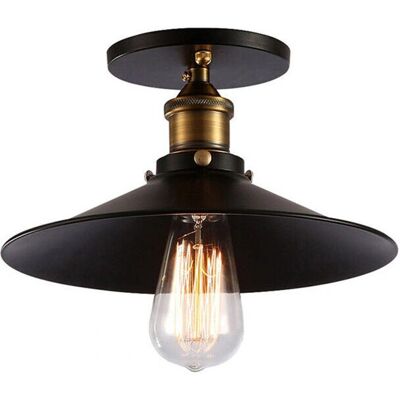 AXHUP - 22cm Vintage Retro - E27 - Nera - Lampada da soffitto AXHUP - 22cm Vintage Retro - E27 - Nera - Lampada da soffitto
