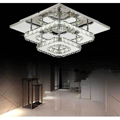 AXHUP 24W Square Crystal LED Ceiling Lamp - Modern Living Room & Bedroom Light AXHUP 24W Square Crystal LED Ceiling Lamp - Modern Living Room & Bedroom Light