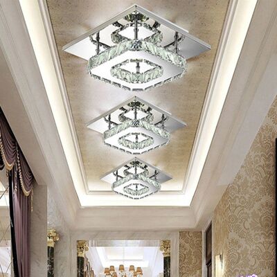 AXHUP 2X LED Ceiling Light - Modern Crystal Square Lamp for Living & Bedroom AXHUP 2X LED Ceiling Light - Modern Crystal Square Lamp for Living & Bedroom