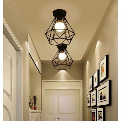 AXHUP 2x Industrial Ceiling Lamp Black - Ceiling Light - Vintage Style AXHUP 2x Industrial Ceiling Lamp Black - Ceiling Light - Vintage Style