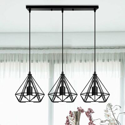 AXHUP 3 Pendant Lamps Diamond Cage Retro Industrial - Pendant Lamp AXHUP 3 Pendant Lamps Diamond Cage Retro Industrial - Pendant Lamp