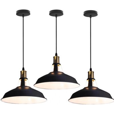AXHUP Retro Vintage Industrial Pendant Light - E27, Adjustable, Black & White AXHUP Retro Vintage Industrial Pendant Light - E27, Adjustable, Black & White