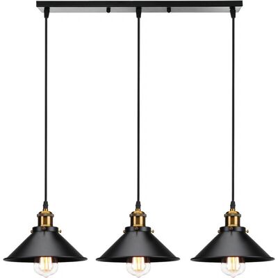 AXHUP Lampada a Sospensione Vintage Industriale - Ø22cm Ferro, 3 Luci, E27 AXHUP Lampada a Sospensione Vintage Industriale - Ø22cm Ferro, 3 Luci, E27