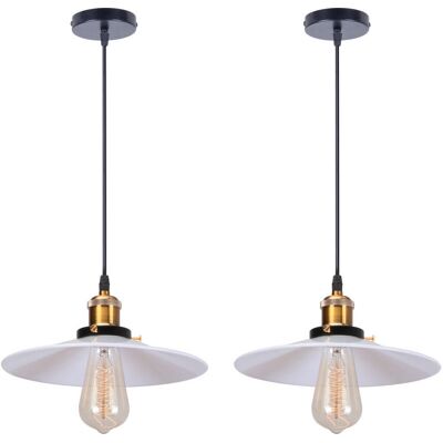 AXHUP 2X Pendant Light 26cm Vintage Retro E27 Ceiling Lamp AXHUP 2X Pendant Light 26cm Vintage Retro E27 Ceiling Lamp