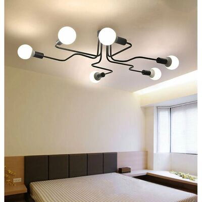Axhup Vintage Ceiling Lamp - E27 6 Light Industrial Pendant Light Axhup Vintage Ceiling Lamp - E27 6 Light Industrial Pendant Light