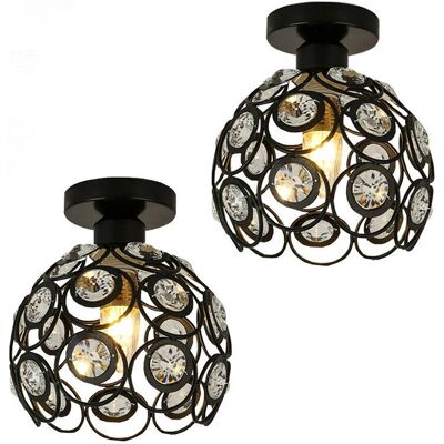 AXHUP 2-Pack Vintage Industrial Ceiling Lamp - Crystal - E27 AXHUP 2-Pack Vintage Industrial Ceiling Lamp - Crystal - E27