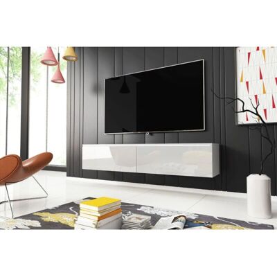 MUEBLES SLAVIC Mueble de TV Blanco Brillo - 140cm, Colgar o Apoyar MUEBLES SLAVIC Mueble de TV Blanco Brillo - 140cm, Colgar o Apoyar