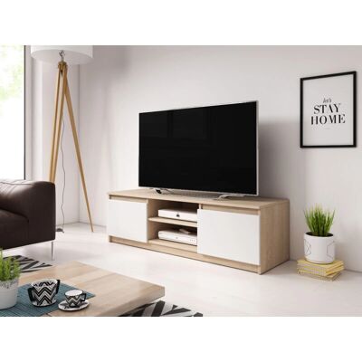 BRATEX - DINGO - Sonoma Blanco Brillo - 120 cm - Mueble TV BRATEX - DINGO - Sonoma Blanco Brillo - 120 cm - Mueble TV