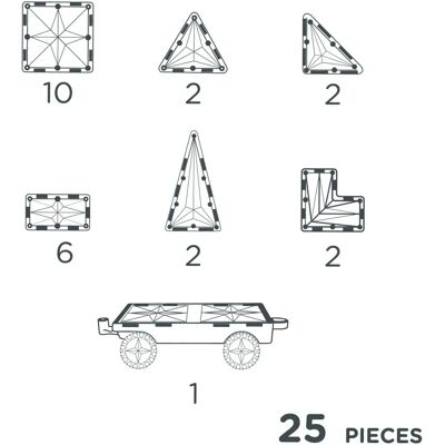 Zestaw konstrukcyjny magnetyczny Cleverclixx - Zestaw kół 25 sztuk Zestaw konstrukcyjny magnetyczny Cleverclixx - Zestaw kół 25 sztuk