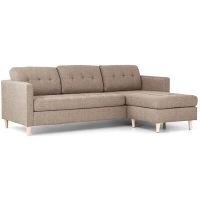 Ebuy24 Marino Sofa - Rechts- oder Linksliege in Beigem Stoff & Holzfüßen Ebuy24 Marino Sofa - Rechts- oder Linksliege in Beigem Stoff & Holzfüßen