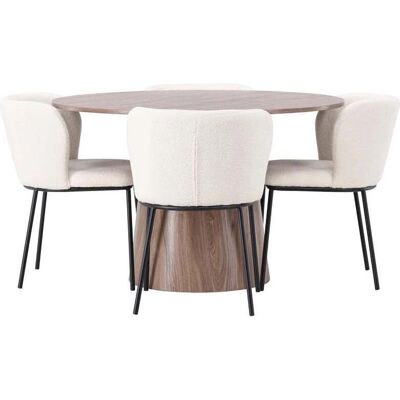 Ebuy24 - Lanzo 18 - naturlig - hvit - dining set Ebuy24 - Lanzo 18 - naturlig - hvit - dining set
