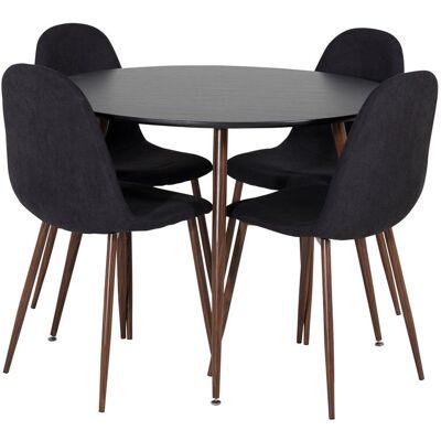Ebuy24 Plazablwa100 Svart Spisegruppe med 4 Stoler Ebuy24 Plazablwa100 Svart Spisegruppe med 4 Stoler