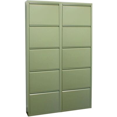 ebuy24 Pisa Metall skoskap - 10 dører, grønn ebuy24 Pisa Metall skoskap - 10 dører, grønn