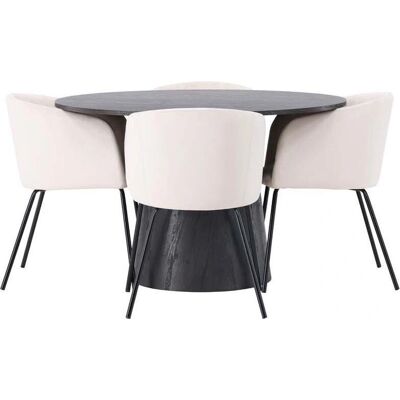 Ebuy24 - Lanzo - mocca bord - beige stoler - Spisegruppe Ebuy24 - Lanzo - mocca bord - beige stoler - Spisegruppe
