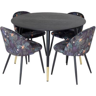 Møbel24 Dippø115blbr Spisebord og Stoler Sett - Blomstermønster Møbel24 Dippø115blbr Spisebord og Stoler Sett - Blomstermønster