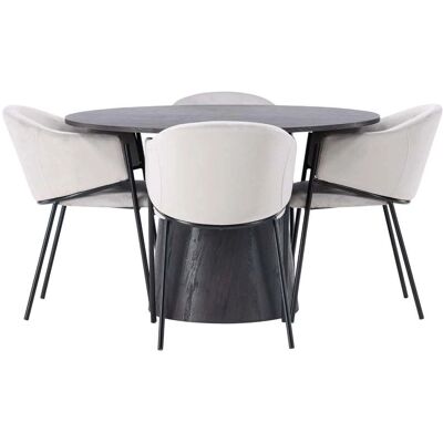 Ebuy24 - Lanzo - Mocca bord - 4 Evelina stoler grå - Dining set Ebuy24 - Lanzo - Mocca bord - 4 Evelina stoler grå - Dining set