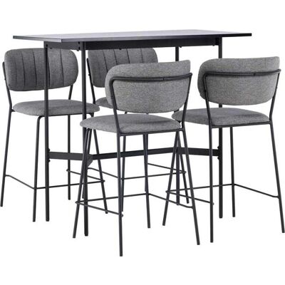Ebuy24 - Rax 4 - schwarzer Tisch - graue Hocker - Bar-Set Ebuy24 - Rax 4 - schwarzer Tisch - graue Hocker - Bar-Set