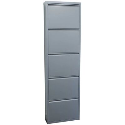 Møbel24 Pisa Schuhschrank - 5 Türen Metall Grau Modern Møbel24 Pisa Schuhschrank - 5 Türen Metall Grau Modern