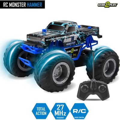 Gear2Play RC Monster Hammer - Schaal 1:24, Max snelheid 10 km/u, Binnen/buiten - Radio-Controlled Monster Truck Gear2Play RC Monster Hammer - Schaal 1:24, Max snelheid 10 km/u, Binnen/buiten - Radio-Controlled Monster Truck