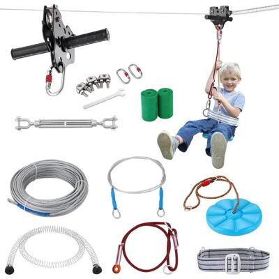 Bancros Zipline - 60 jalkaa, Tukee 102,9 kg, Lasten ja aikuisten ulkoiluun Bancros Zipline - 60 jalkaa, Tukee 102,9 kg, Lasten ja aikuisten ulkoiluun