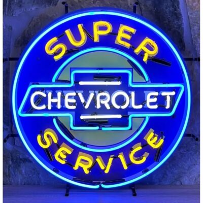 Chevrolet - Super Service Neon - 65x65 cm - Neon-lichtbord Chevrolet - Super Service Neon - 65x65 cm - Neon-lichtbord
