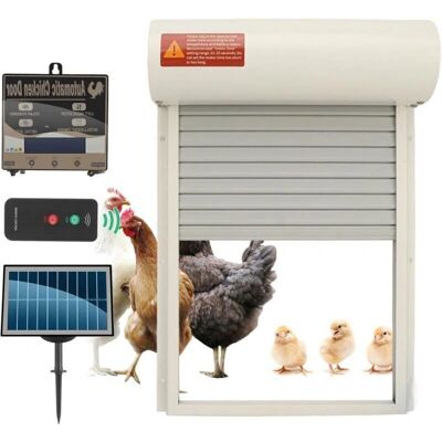 SNQ CoopAutoDoor - White - Solar/electric - Light sensor - Chicken coop door SNQ CoopAutoDoor - White - Solar/electric - Light sensor - Chicken coop door