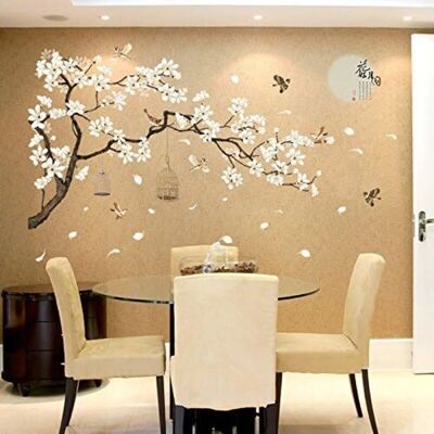 SNQ - Cherry Blossom Bird Branches - 187x128cm SNQ - Cherry Blossom Bird Branches - 187x128cm