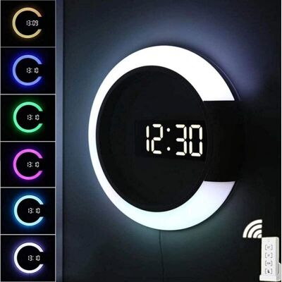SNQ - LED Mirror Wall Clock - RGB SNQ - LED Mirror Wall Clock - RGB