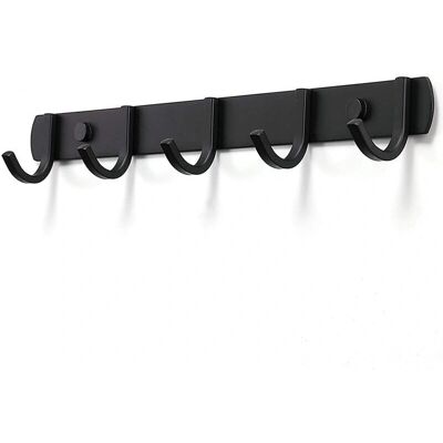SNQ - 5 Hooks - Stainless Steel - Black - Wall Coat Rack SNQ - 5 Hooks - Stainless Steel - Black - Wall Coat Rack
