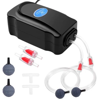 SNQ - Aquarium Pump 8W - Adjustable - Dual outlet - Air Pump SNQ - Aquarium Pump 8W - Adjustable - Dual outlet - Air Pump