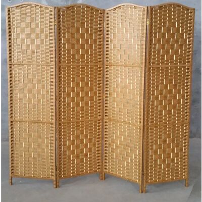 PEGANE A170 x L140 cm - Paravent en fibres naturelles - 4 panneaux - Publicité PEGANE A170 x L140 cm - Paravent en fibres naturelles - 4 panneaux - Publicité