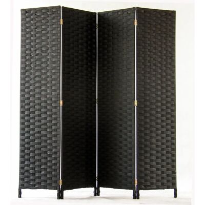 Pegane Paravent - Panneaux en fibres synthétiques 4 en noir - 170x160 cm - Publicité Pegane Paravent - Panneaux en fibres synthétiques 4 en noir - 170x160 cm - Publicité