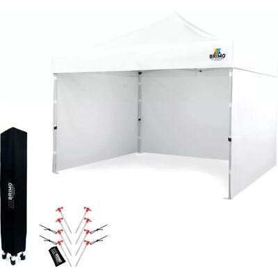 BRIMO - Gazebo 3x3m - Bílá - 3 stěny - Gazebo BRIMO - Gazebo 3x3m - Bílá - 3 stěny - Gazebo